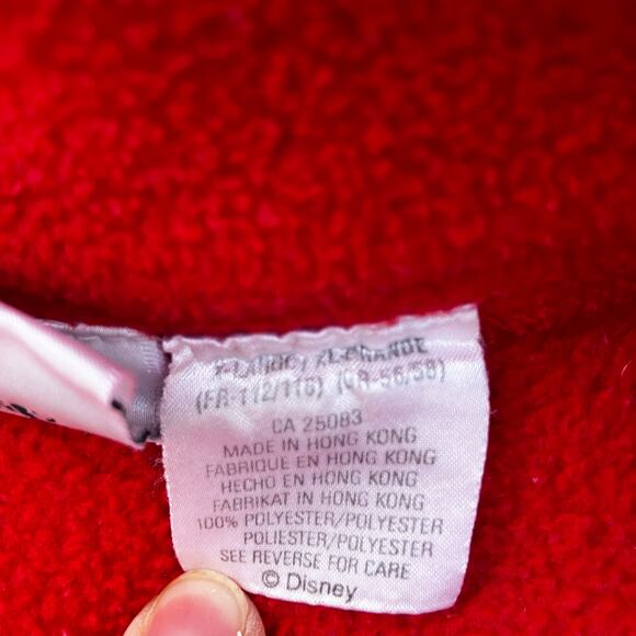 VTG Disney Store 90s Y2k Sweater Sz XL Red Mickey 1/4 Zip Pull Over Long Sleeve - Picture 10 of 12